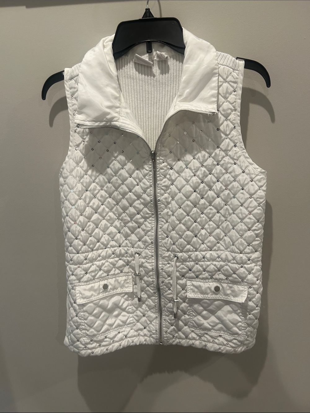 Chico's Weekends White Quilted Vest